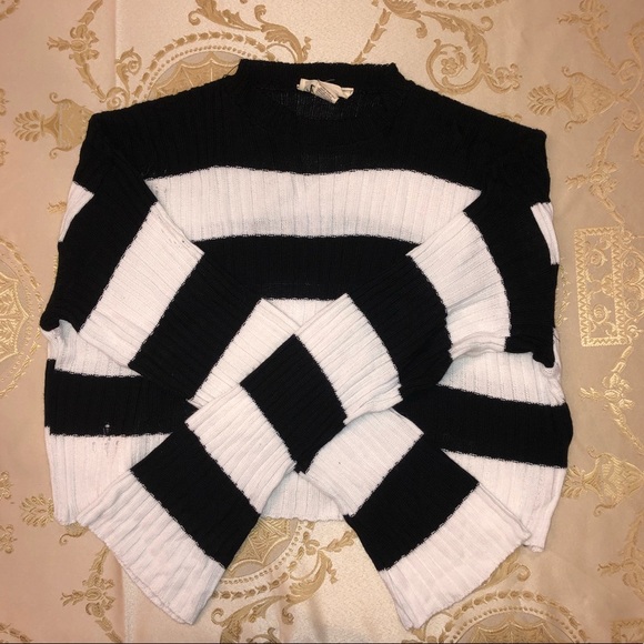 NWOT Distressed Striped Sweater - Picture 2 of 3